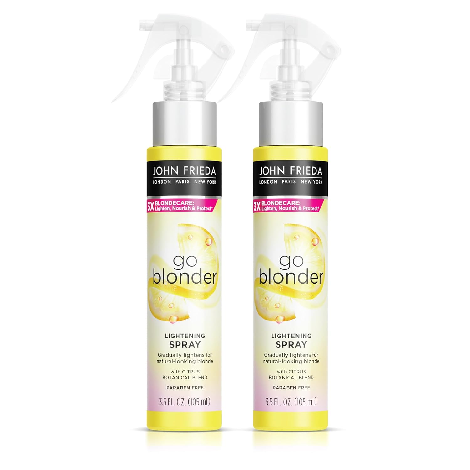 John Frieda Go Blonger Lightening Spray, Paraben & Phthalate Free, Ammonia & Cruelty Free Blonde Tone Enhancer - 3.5 Fl Oz (2 Pack)