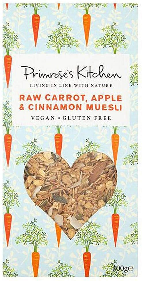 Primrose'S Kitchen Raw Carrot, Apple And Cinnamon Muesli, 400 G, Pack Of 6