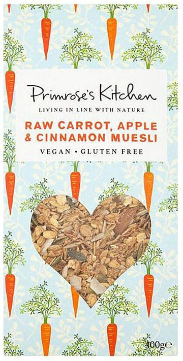Primrose'S Kitchen Raw Carrot, Apple And Cinnamon Muesli, 400 G, Pack Of 6