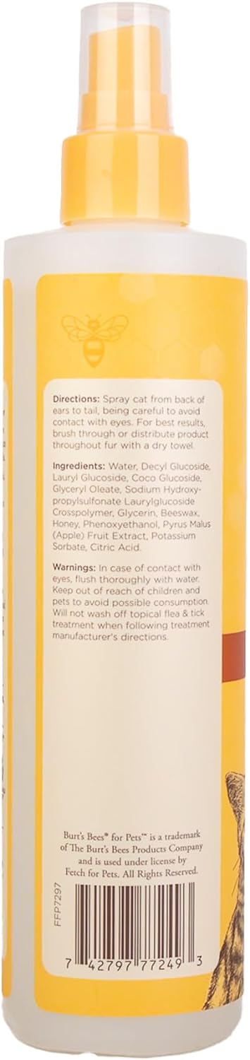 Burt's Bees for Pets Cat Natural Waterless Shampoo with Shea Butter and Honey | Cat Waterless Shampoo Spray | Easy to Use Cat Shampoo for Fresh Skin and Fur Without a Bath | Made in the USA, 10 Fl Oz : Everything Else