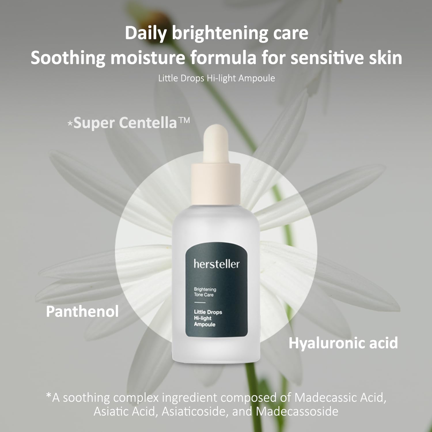 Hersteller Little Drops Hi-Light Ampoule 43Ml, 1.5 Fl Oz Brightening Toning Moisturizing Calming Daisy Flower Extract Vegan Facial Skin Korean Skincare