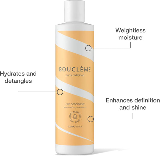 Bouclème Curl Conditioner - Hydrating And Strengthening For Dry And Damaged Hair - Reduces Tangling - 98% Naturally Derived Ingredients -Cruelty-Free And Plant Powered - 300Ml