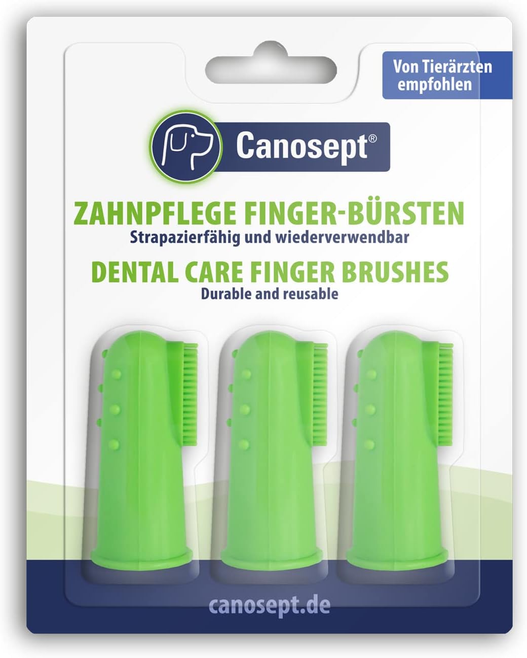 Canosept Dental Care Dog Toothbrush (3 pieces) - dog finger toothbrush dog teeth cleaning products - plaque remover for dogs teeth - dog breath freshener - plaque off for dogs?250691
