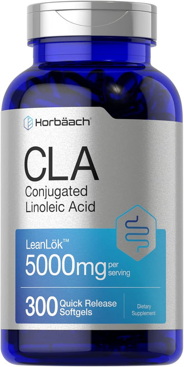 Horbäach Cla Supplement | 300 Softgel Pills | Maximum Potency | Conjugated Lineolic Acid From Safflower Oil | Non-Gmo, Gluten Free