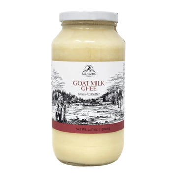 Goat Milk Ghee | Grass-Fed Clarified Butter High In Mct Oil Perfect For Bulletproof Coffee, Keto, Paleo, And Whole 30 Diets | Pasture Raised And Unsalted | 142 Servings - 24 Fl Oz