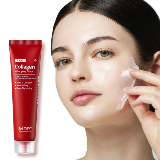 Mdp Red Lacto Collagen Wrapping Mask, Facial Cleanser With Tube And Travel-Sized Grinding Cleansing Balm Bundle