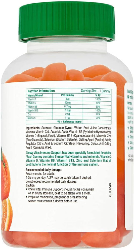 Chewy Vites Beauty Collagen, 60 Hydrolised Collagen Gummies, Hair, Skin, Nails Supplements For Women, With Coq10, Biotin, Vitamins C, E And A, 1 Month Supply, Real Fruit Juice, Berry Flavour