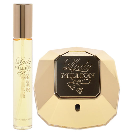 Paco Rabanne Lady Million For Women - 2 Pc Gift Set 2.7Oz Edp Spray, 0.68Oz Edp Travel Spray
