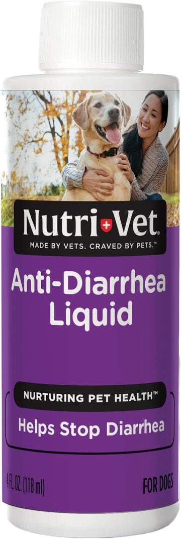 Nutri-Vet Anti-Diarrhea Liquid for Dogs - Helps Sooth Upset Stomach & Stop Diarrhea - Veterinarian Formulated - 4 oz