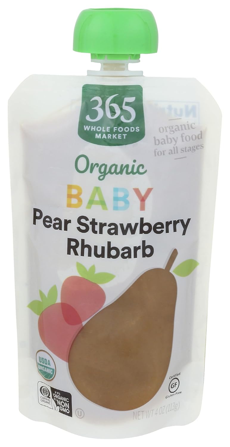 Organic Pear Strawberry Rhubarb Baby Food