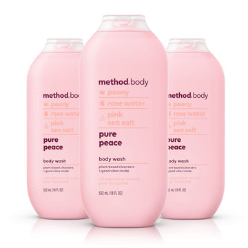 Method Body Wash, Pure Peace, Paraben And Phthalate Free, 18 Oz (Pack Of 3),Detoxifying