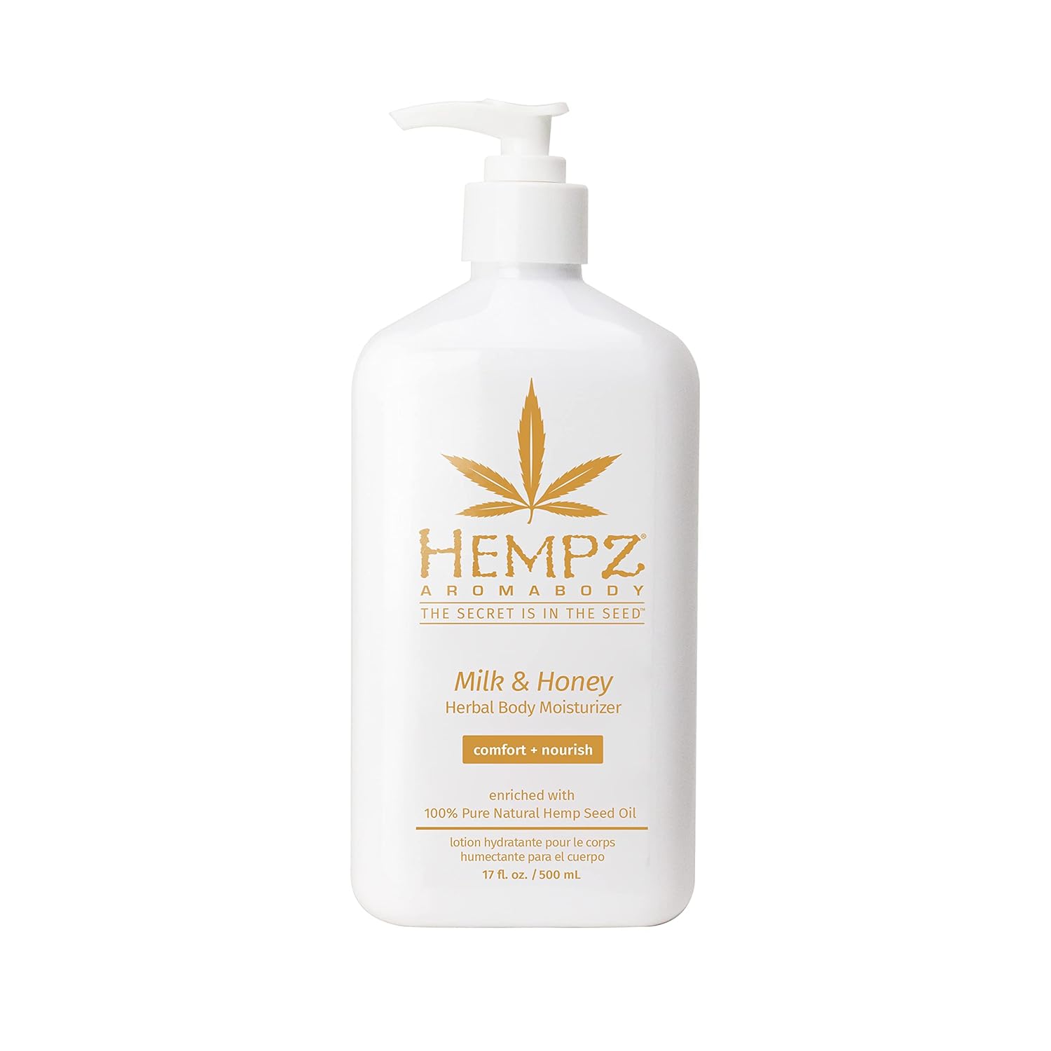 Hempz Milk & Honey Herbal Body Moisturizer With Jojoba Seed, Cocoa Butter, 17 Oz. - Fragranced, Everyday Body Lotion With Agave Extract To Hydrate Sensitive Skin - Premium Skin Care Products