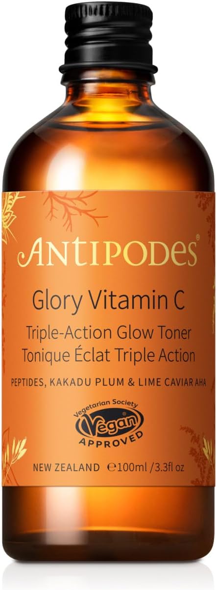 Glory Vitamin C Triple-Action Glow Toner – Vegan & Vitamin C Skincare – Glow Aha Tonic For Pigmentation, Dull Skin, Premature Ageing – 100Ml