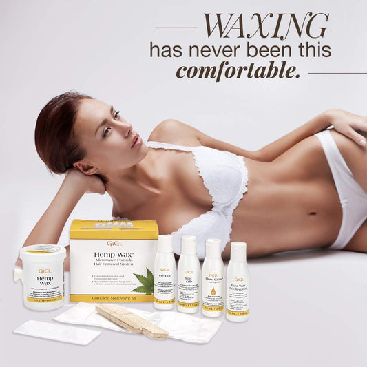 Gigi Crème Wax Microwave Kit For Hair Removal - Complete At-Home Waxing Kit For Face & Body With Strips & Applicators