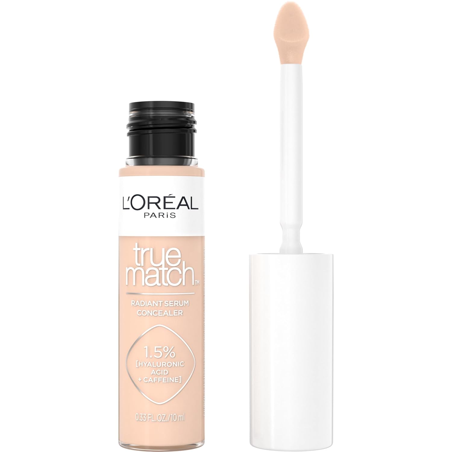 L’Oréal Paris True Match Radiant Serum Concealer, Brightening Under Eye Concealer Make Up With 1.5% Hyaluronic Acid And Caffeine, N3, 0.33 Oz