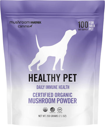 Om Mushroom Matrix Pet - Canine | Healthy Pet | Daily Functional Immune Support For Dogs & Cats | Usa Grown Human-Grade Organic Mushroom Powder Pet Supplement | 200 Grams, 7.1 Oz