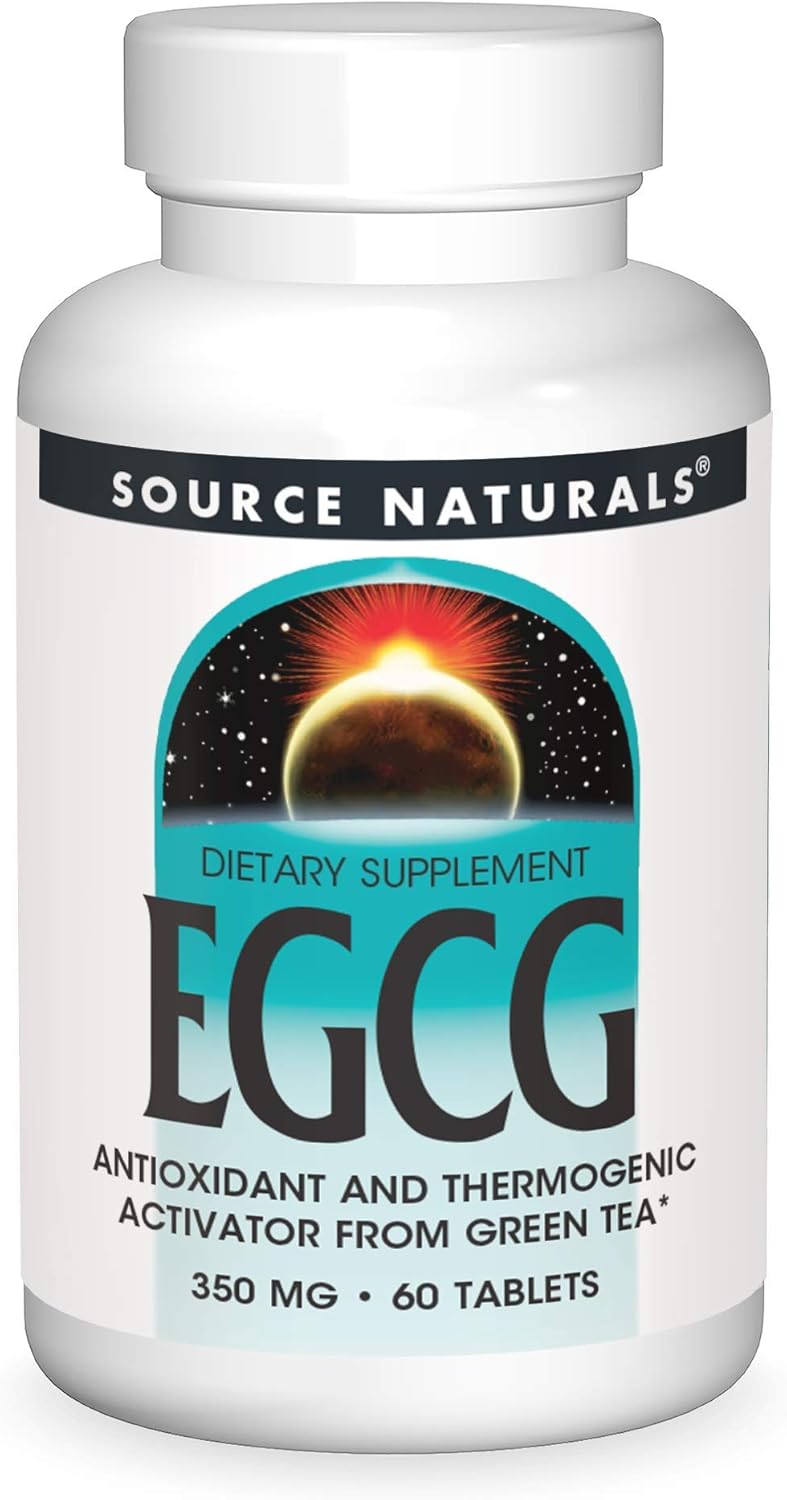 Source Naturals EGCG, Antioxidant and Thermogenic Activator from Green Tea, 350mg - 60 Tablets