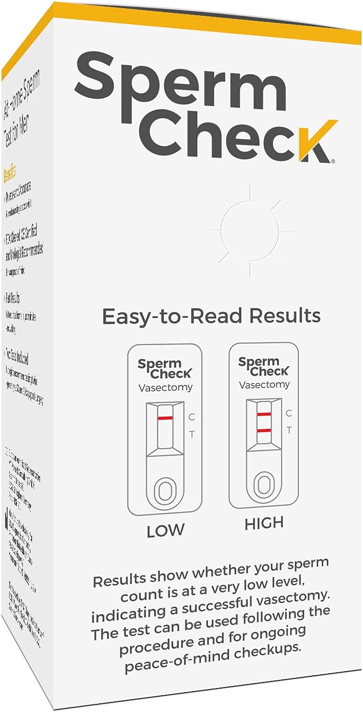 SpermCheck Vasectomy Home Test Kit - Check Sperm Count Post Vasectomy - 2 Pack - Easy to Read, Private - 98% Accuracy - FSA HSA Eligible - FDA Cleared : Health & Household