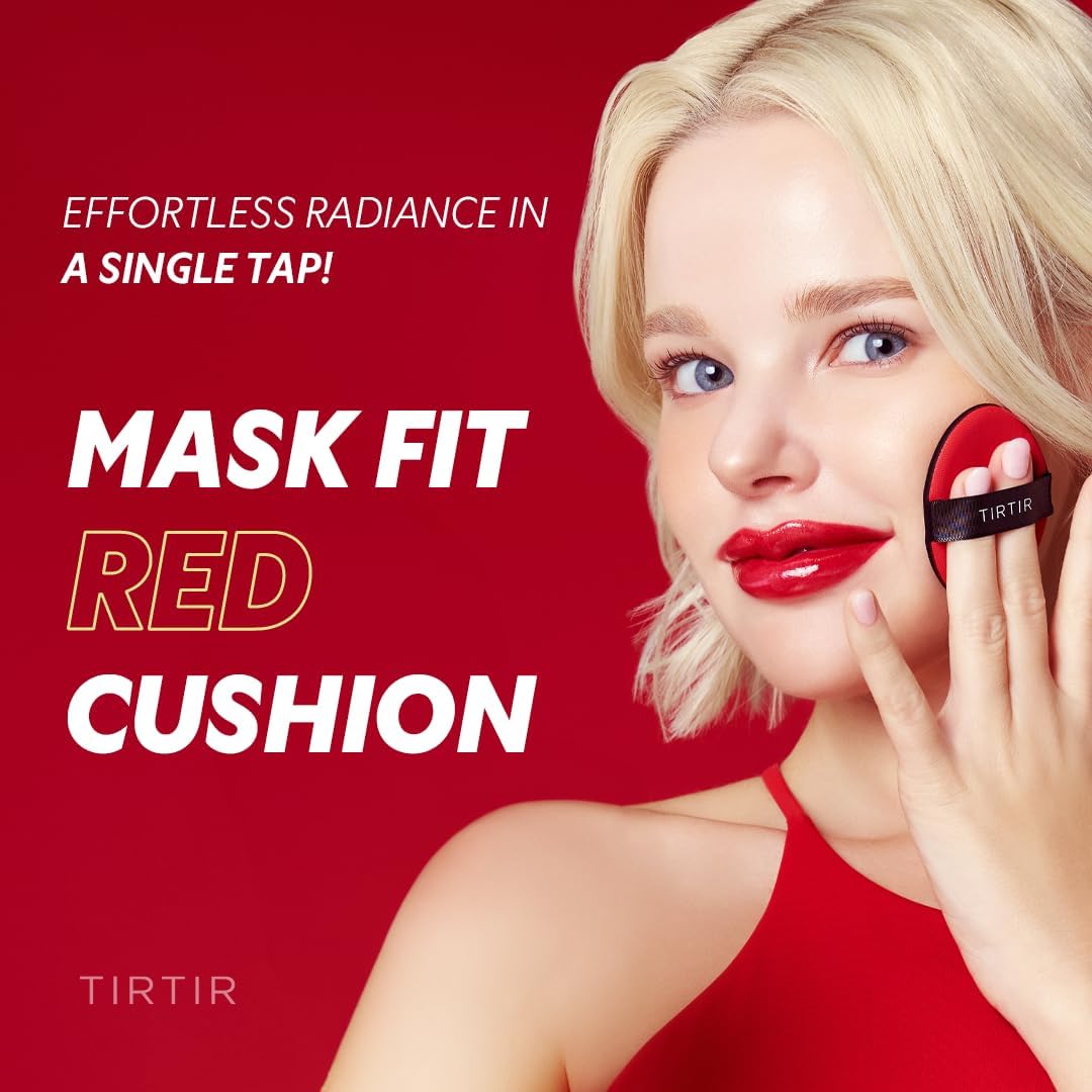 [*Mini Size*] TIRTIR Mask Fit Red Cushion Foundation | Full coverage, Weightless, Skin fit, Satin Glow Finish, Korean Makeup, beauty, Tattoo cover up, Buildable (#43N Deep Cocoa, 0.15 Fl Oz) : Beauty