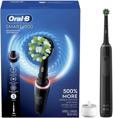 Oral-B Smart 1500 Electric Power Rechargeable Battery Toothbrush, Black