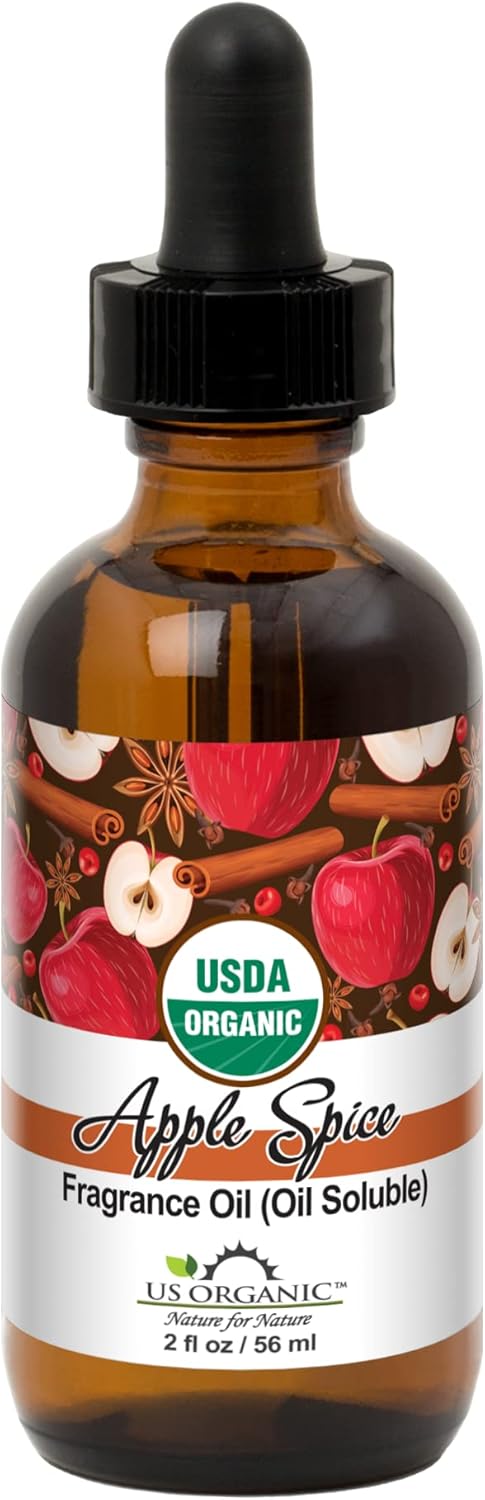 Us Organic Apple Spice Fragrance Oil_Oil Soluble_Usda Certified Organic_For Candle, Soap Making, Shampoo, Conditioner, Body Oil, Body Butter, Craft, Diy Projects, And Small Businesses_2 Fl Oz