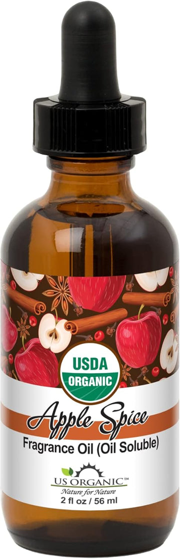 US Organic Apple Spice Fragrance Oil_Oil Soluble_USDA Certified Organic_for Candle, Soap Making, Shampoo, Conditioner, Body Oil, Body Butter, Craft, DIY Projects, and Small Businesses_2 fl oz