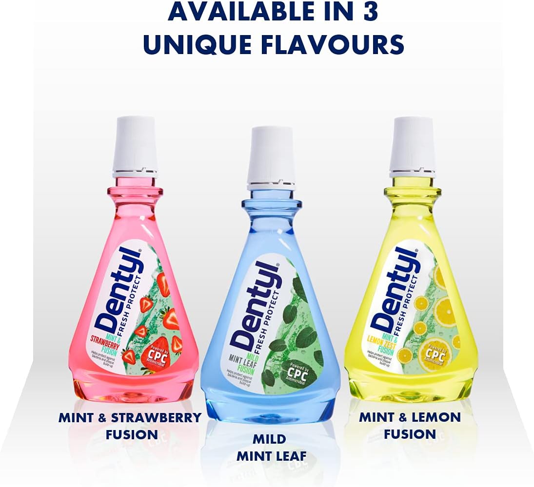 Dentyl Fresh Protect CPC Mouthwash, Alcohol Free Oral Rinse for Adults & Kids 6 Years+, Mint & Lemon Zest, 500 ml : Amazon.co.uk: Health & Personal Care