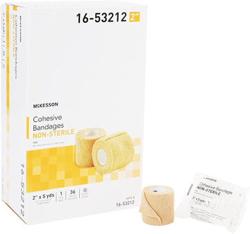 McKesson Cohesive Bandages, Non-Sterile, Compression Bandage, 2 in x 5 yd, 1 Count, 36 Packs, 36 Total