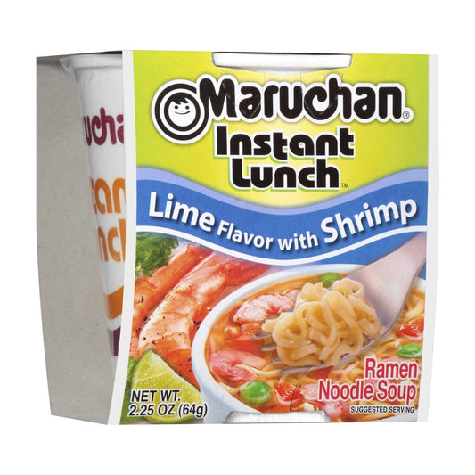 Maruchan Instant Lunch Lime with Shrimp, Ramen Noodle Soup, Microwaveable Meal, 2.25 Oz, 12 Count