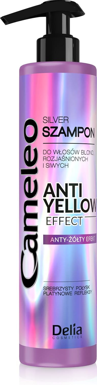 Cameleo - Silver Shampoo - No Yellow Effect - For Blonde, Grey, Bleached Hair - Platinum Reflections, Purple Shampoo - Brightening, Care - 250ml : Amazon.co.uk: Beauty