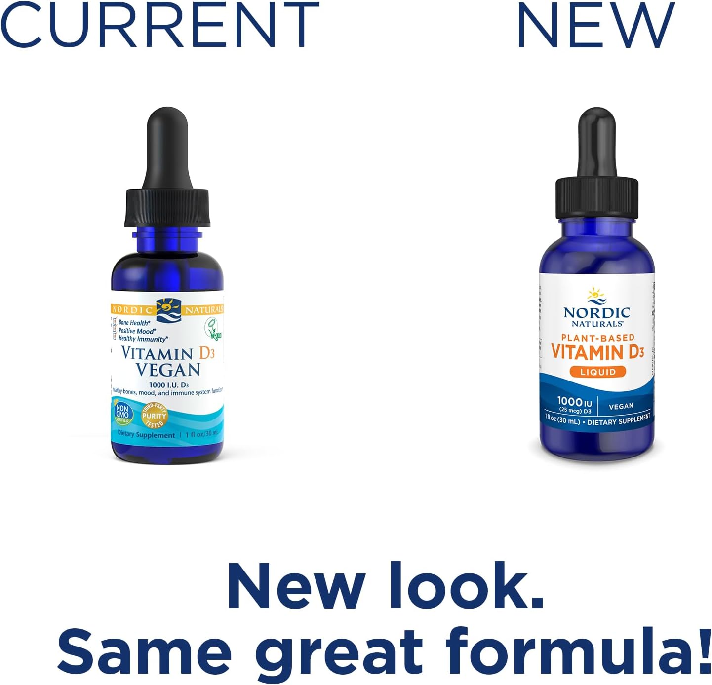 Nordic Naturals Plant-Based Vitamin D3 Liquid - 1 oz - 1000 IU Vitamin D3 - Healthy Bones, Mood & Immune System Function - Non-GMO, Vegan - 60 Servings : Health & Household