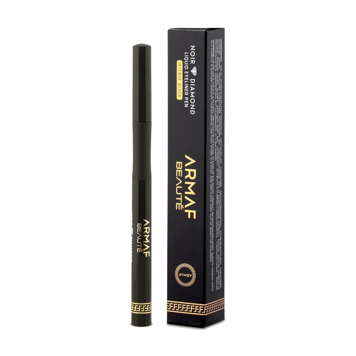 Armaf Beauté Noir Diamond Liquid Eyeliner Pen - Intense Black, Waterproof Eyeliner For Precise Definition, Long Lasting Smudge Proof Liquid Eyeliner