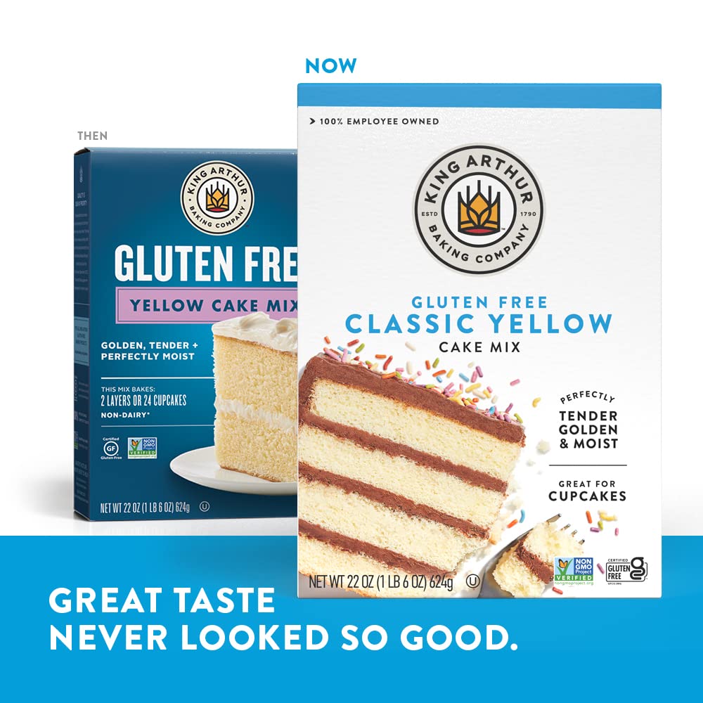 King Arthur, Gluten-Free Yellow Cake Mix, Gluten-Free, Non-GMO Project Verified, Certified Kosher, Non-Dairy, 22 Ounces : Grocery & Gourmet Food