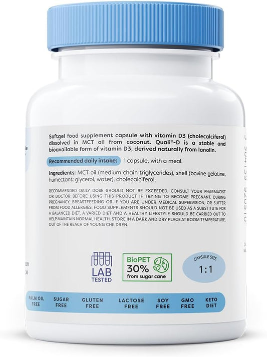 Osavi Vitamin D3 4000 Iu – 60 Softgels | Supports Immune Function | Bone Health | Muscle Function And Calcium Absorption | Contains Quali®–D | Derived From Natural Lanolin And Mct Oil From Coconut