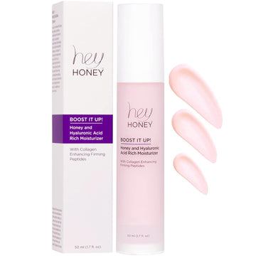 Hey Honey Skincare Boost It Up Honey Extract & Hyaluronic Acid Rich Moisturizer | Targets Premature And Advanced Signs Of Aging | Cruelty Free, Clean Ingredients And Paraben Free | 1.7 Oz