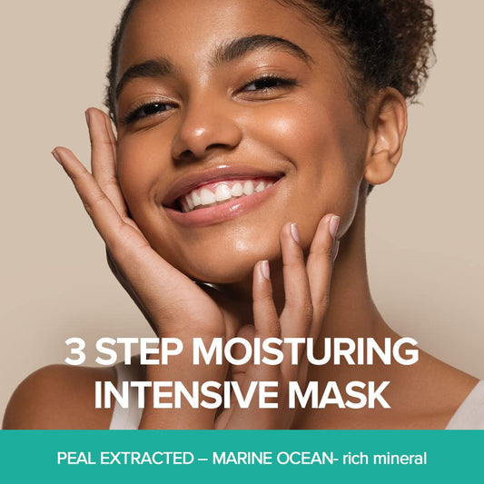 Jmsolution Marine Luminous Pearl Deep Moisture 3 Step Skin Care Facial Mask - Korean Skincare - Boosting Brightening Moisturizing-10 Sheets For Dry Skin