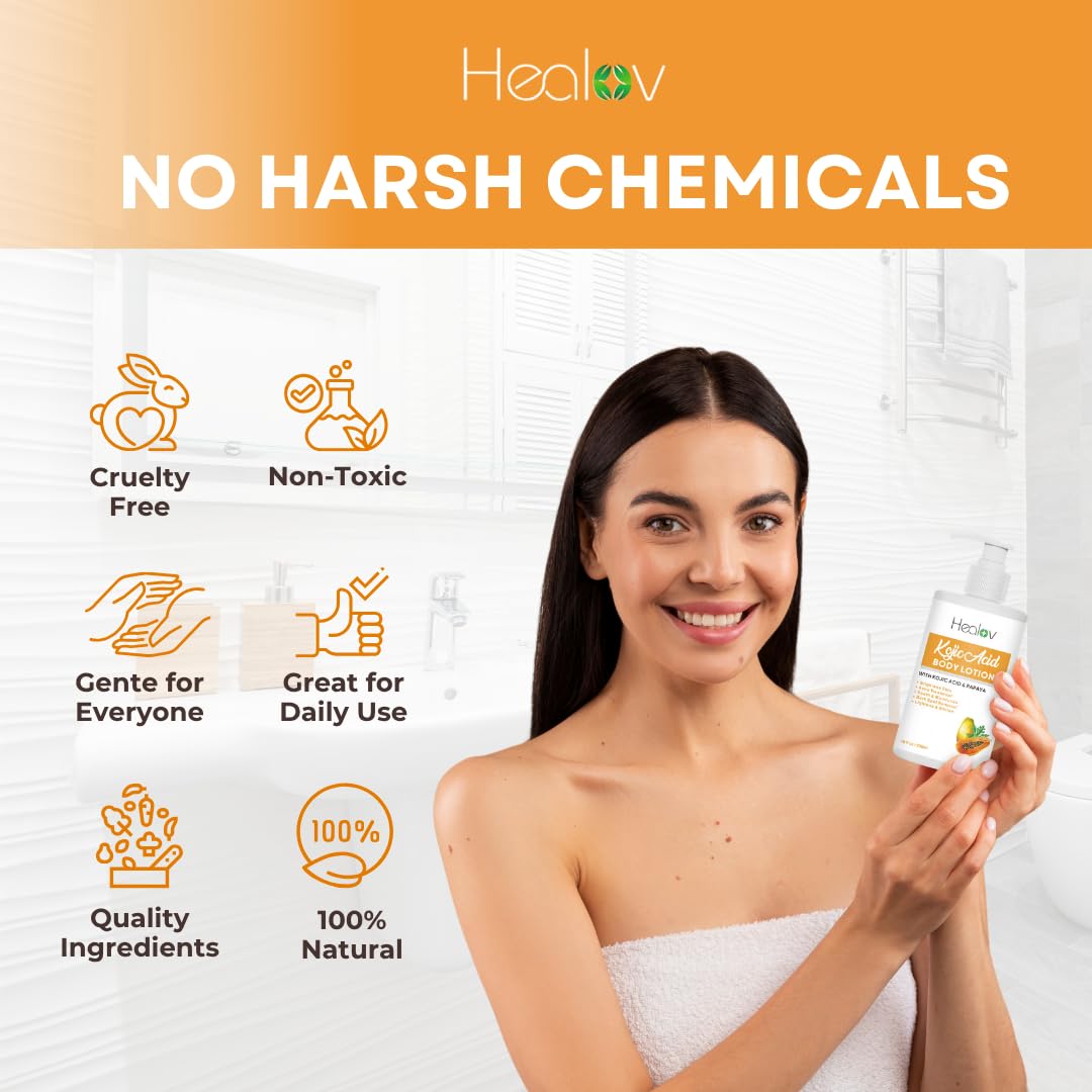 Kojic Acid Lotion – Skin Brightening Body Lotion For Age Spots, Hyperpigmentation, Intimate Areas – Dark Spot Remover, Reduces Acne, Scars And Evens Tone – Kojic Acid Cream For Brighter, Glowing Look : Beauty & Personal Care