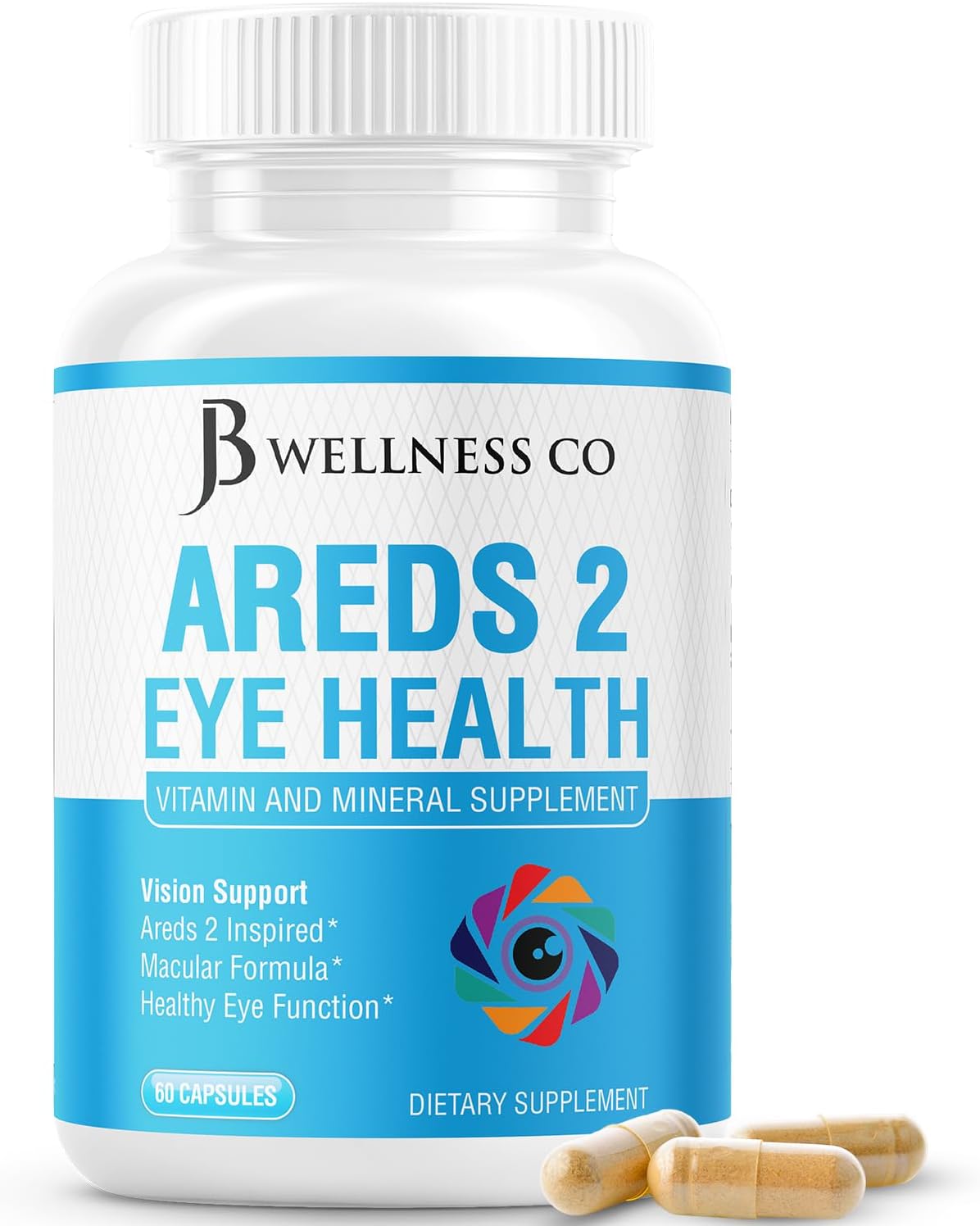 Jb Wellness Areds 2 Eye Vitamin & Mineral Supplement, Contains Lutein, Vitamin C, Zeaxanthin, Zinc & Vitamin Enhance Vision Supplement - 180 Count