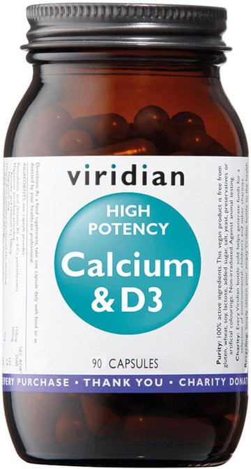 Viridian High Potency Calcium & Vitamin D3-90 Capsules