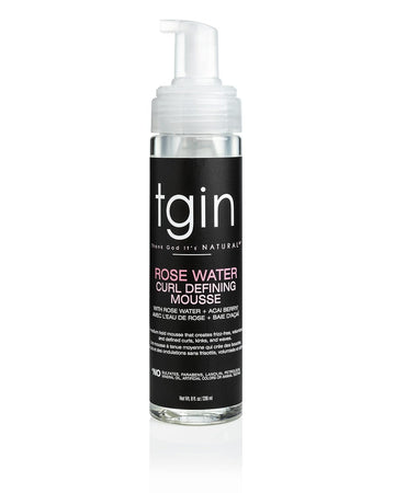 tgin Rose Water Defining Mousse for Natural hair - Curls - Waves - Low Porosity Hair - Fine hair 8oz