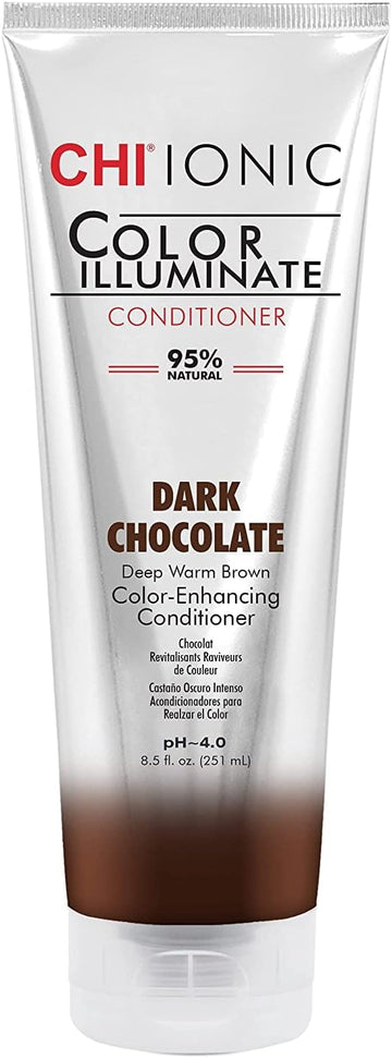 Chi Ionic Color Illuminate Conditioner, Dark Chocolate, Color Enhancing Conditioner, 251 Ml, Brown