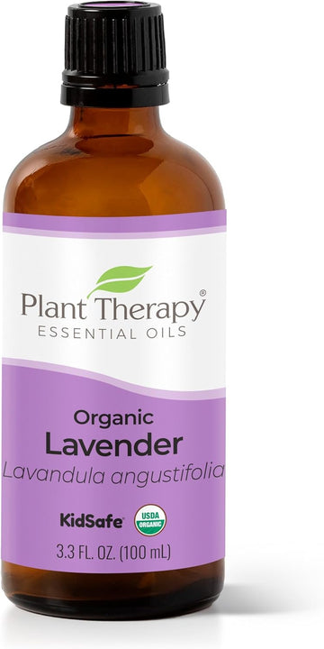 Plant Therapy Organic Lavender Essential Oil 100% Pure, Usda Certified Organic, Undiluted, Natural Aromatherapy, Therapeutic Grade 100 Ml (3.3 Oz)