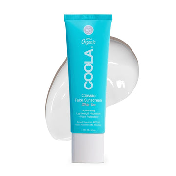 Coola Organic Face Sunscreen Spf 50 Sunblock Lotion, Dermatologist Tested Skin Care For Daily Protection, Vegan And Gluten Free, White Tea, 1.7 Fl Oz