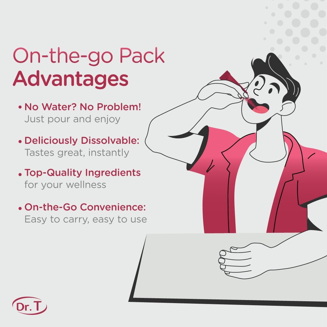 Dr. T On-The-Go Iron Force Packs – Direct-To-Mouth Powder – Boosts Red Blood Cell Production, Enhances Energy Levels, Promotes Optimal Oxygen Transport – 30 Convenient Single-Serve Packs : Health & Household