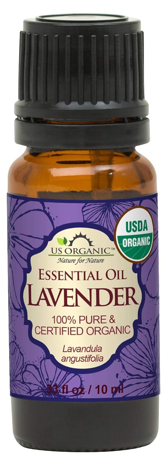 US Organic 100% Pure Lavender Essential Oil, Directly sourced from Bulgaria, USDA Certified Organic, Undiluted, for Diffuser, Humidifier, Massage, Skin, Hair Care, Non GMO, 10 ml