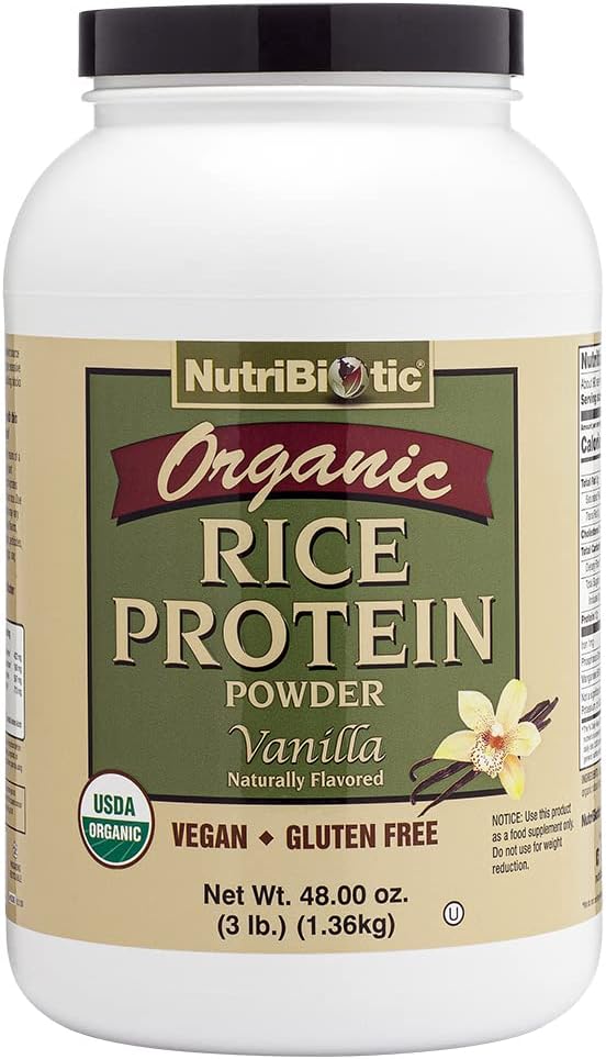 NutriBiotic Certified Organic Rice Protein Vanilla, 3 Lb. | Low Carboh