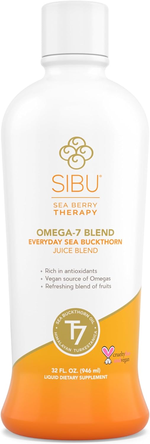 sibu Blend Sea Buckthorn Fruit Juice - Omega 7 Sea Buckthorn Pure Mixed with Healthy Fruit Juice - Potent Omega 7 Supplement, 32 Ounces