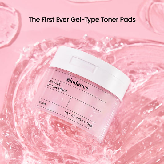 Biodance Collagen Gel Toner Pads, Pore Minimizer For Face, Improving Elasticity, Gentle Exfoliating Korean Toner Pads For Sensitive Skin, 4.93 Fl.Oz.(140G)*60Pads