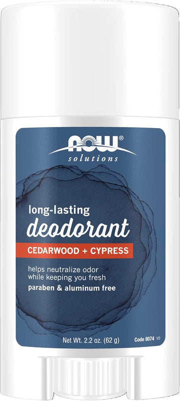 Now Foods Solutions, Long Lasting Deodorant, Cedarwood And Cypress, Paraben & Aluminum Free, 2.2-Ounce