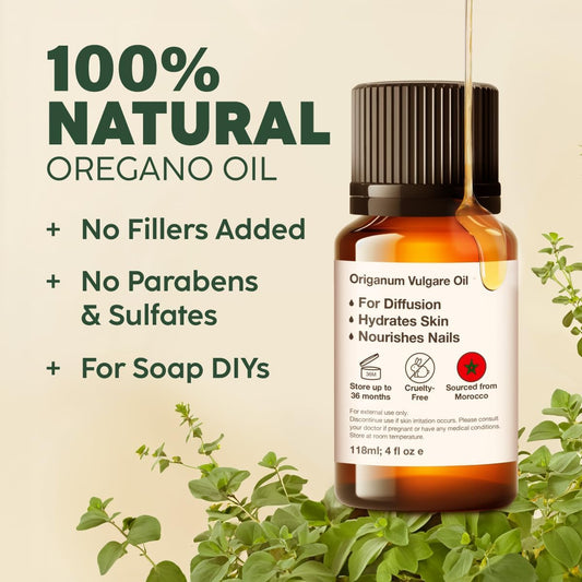 Kukka Oregano Essential Oil - 100% Pure Natural Oregano Oil For Skin, Toenail, Diffuser, Soap Making & Diy - Strong Scent, Premium Quality (0.34 Fl Oz)